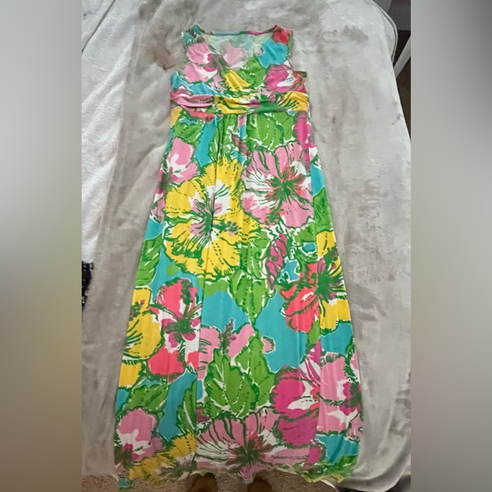 EUC Lilly Pulitzer size XL (12-14) floral maxi dress